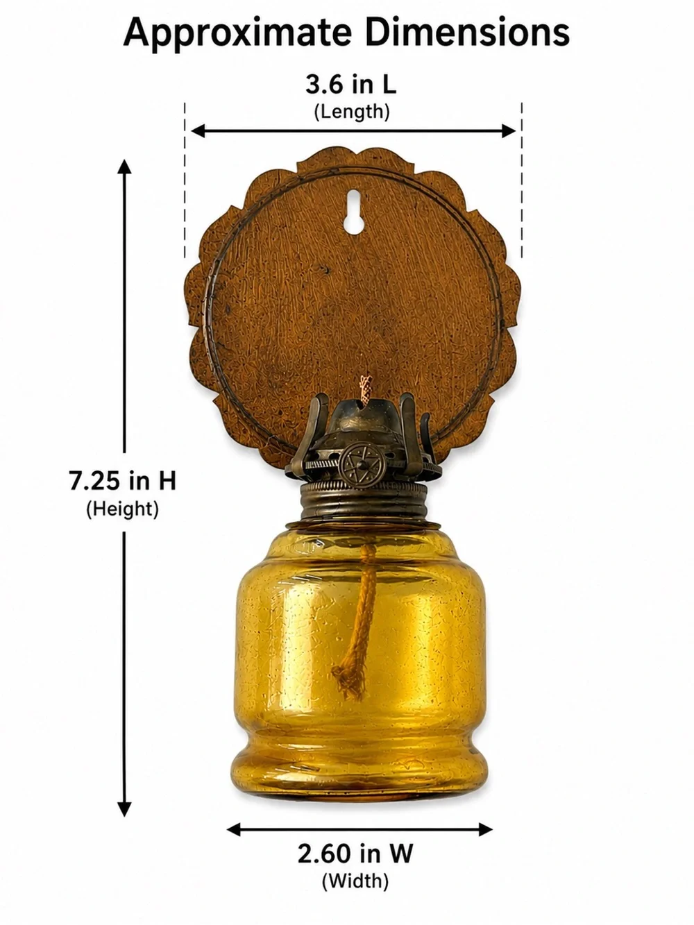 Vintage Salem Lamp Amber Glass Wall Mount Oil Lamp Made In Japan Kerosene Sconce